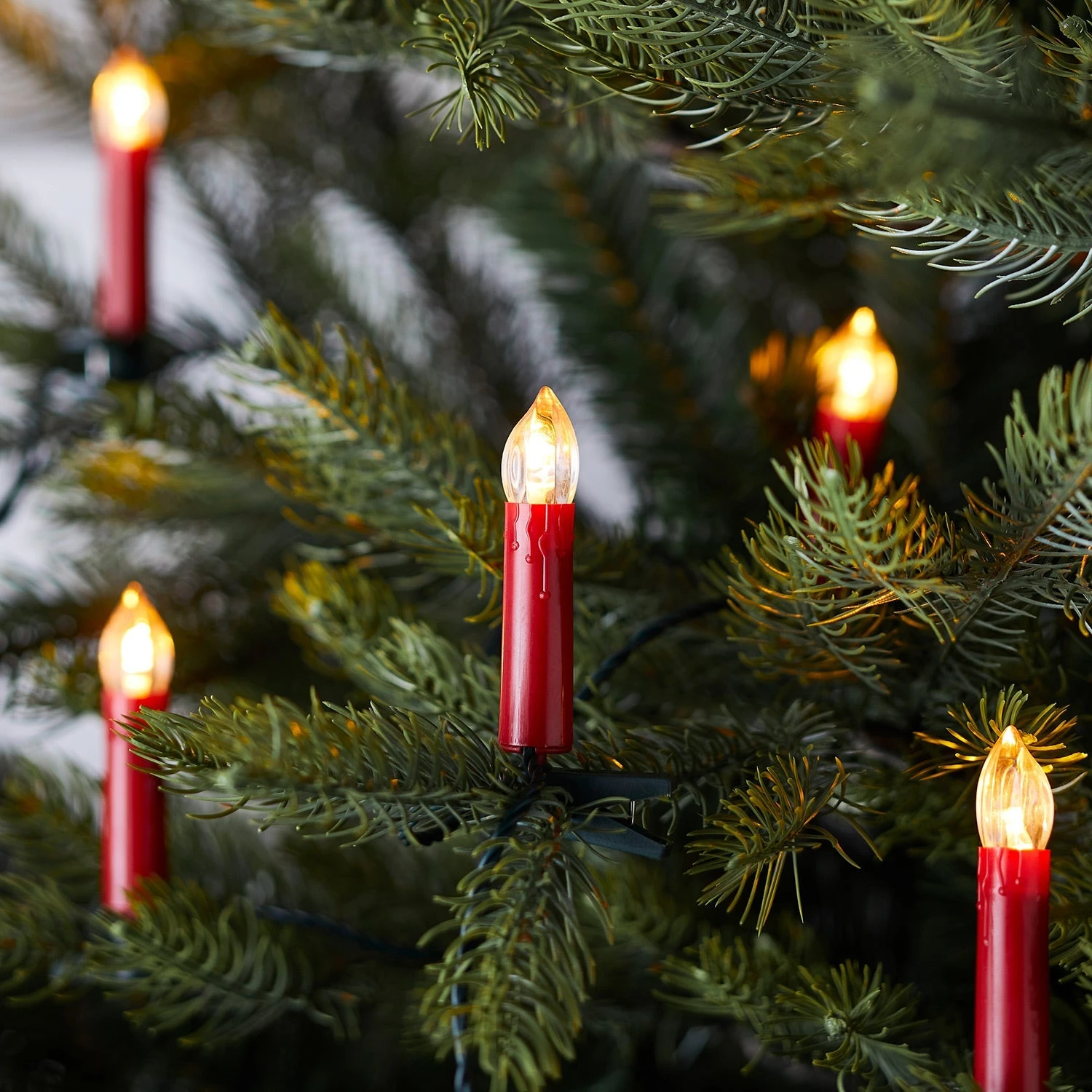 Guirlande Lumineuse De Noël Avec 50 Bougies Rouges à Pince Pour Sapin 1 Guirlande Lumineuse De Noël Avec 50 Bougies Rouges à Pince Pour Sapin