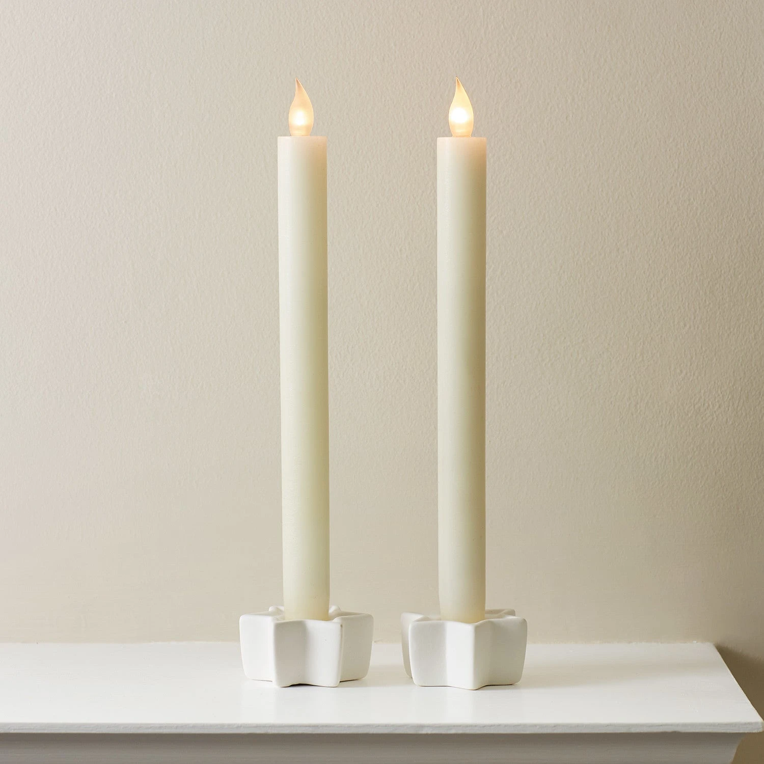 2 Chandelles à LED Ivoire 1 2 Chandelles à LED Ivoire