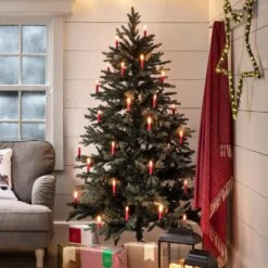 20 Bougies Rouges Pour Arbre De Noël 7 20 Bougies Rouges Pour Arbre De Noël -Noel Deco Magasin CA18010 sapin avec guirlande lumineuse 20 bougies rouges pour arbre de noel