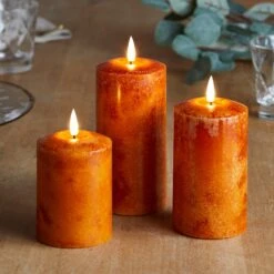 Lot De Citrouille Lumineuse Et Bougies D'Automne 7 Lot De Citrouille Lumineuse Et Bougies D'Automne -Noel Deco Magasin CA20013 bougies truglow orange mouchetee