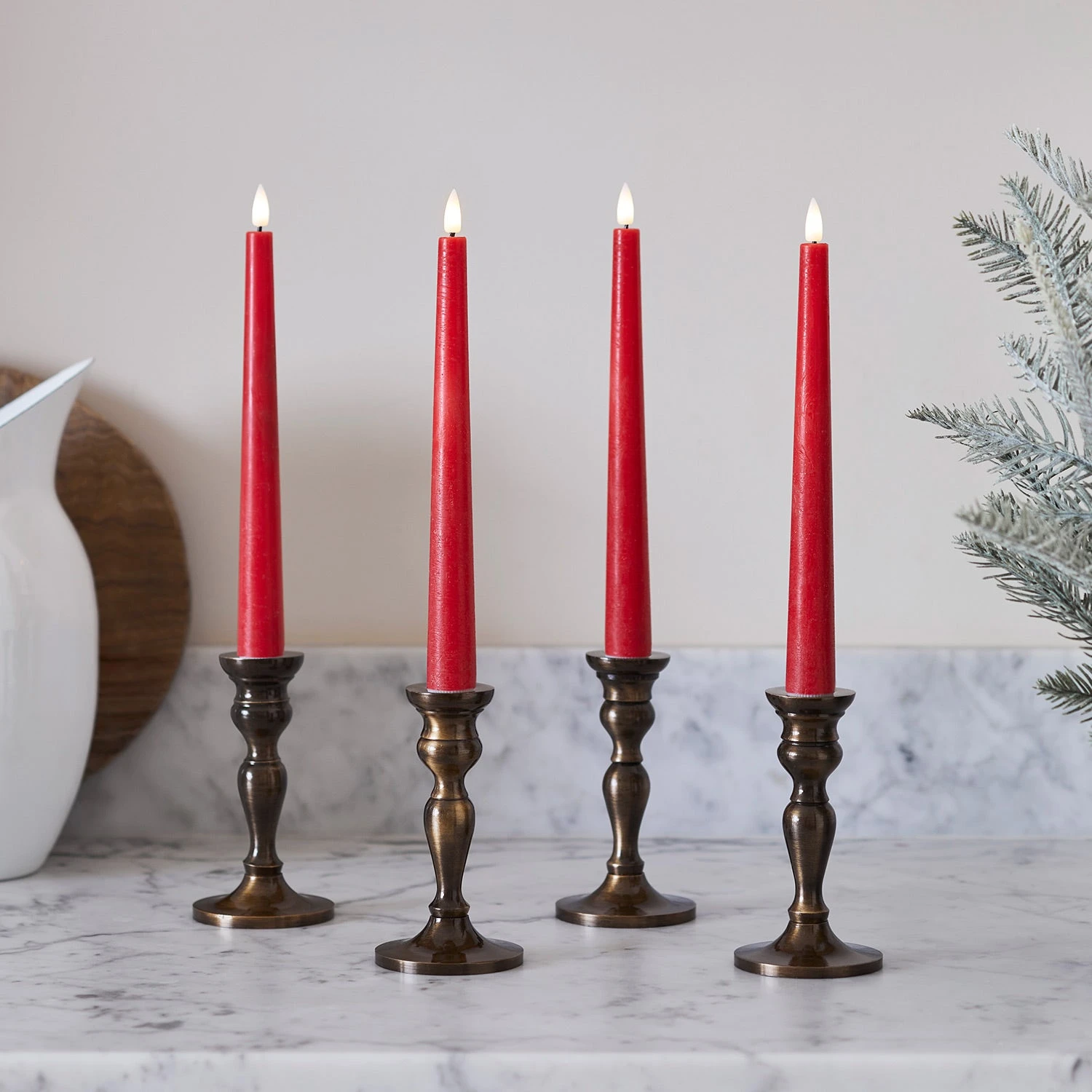 4 Chandelles TruGlow® Rouge Télécommandées 1 4 Chandelles TruGlow® Rouge Télécommandées