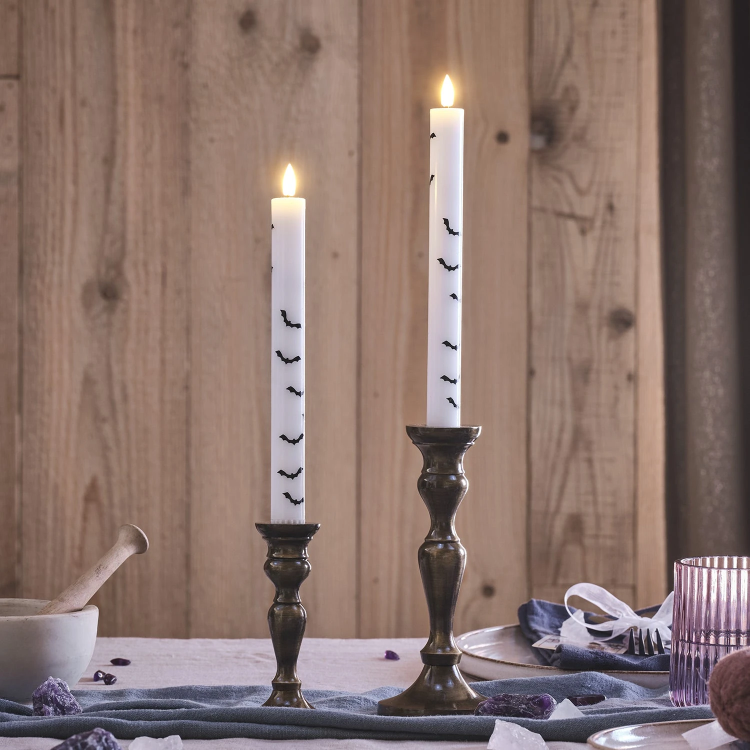 Lot De 2 Chandelles TruGlow® à Motif Chauve-souris 1 Lot De 2 Chandelles TruGlow® à Motif Chauve-souris