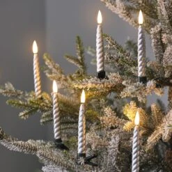 10 Clips Bougies De Noël TruGlow® Argentées Avec Télécommande