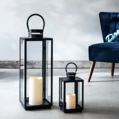 Malvern Lot De 2 Lanternes De Jardin 12 Malvern Lot De 2 Lanternes De Jardin -Noel Deco Magasin D LA170012 Malvern Black Candle Lantern Bundle Pair Urban House Chair P2