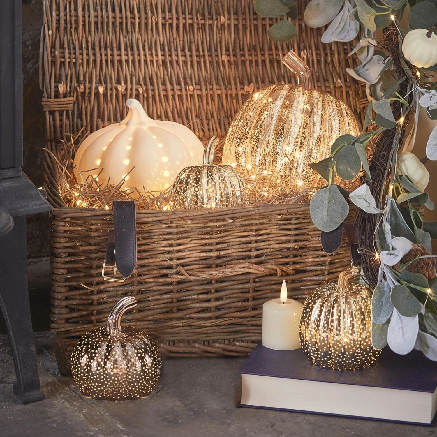 Lot De 5 Citrouilles Lumineuses Décoratives 1 Lot De 5 Citrouilles Lumineuses Décoratives