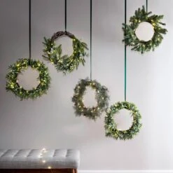 Couronne De Gui Effet Givré Pré-illuminée 7 Couronne De Gui Effet Givré Pré-illuminée -Noel Deco Magasin D WR1703 couronne de gui effet givre pre illuminee p1