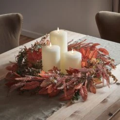 Lot De Couronne De Feuilles D'Érable Et Bougies TruGlow®