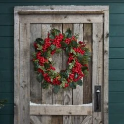 Grande Couronne De Noël Pré-illuminée Aux Baies Rouges 6 Grande Couronne De Noël Pré-illuminée Aux Baies Rouges -Noel Deco Magasin D WR2007 grande couronne de noel pre illuminee aux baies rouges p3