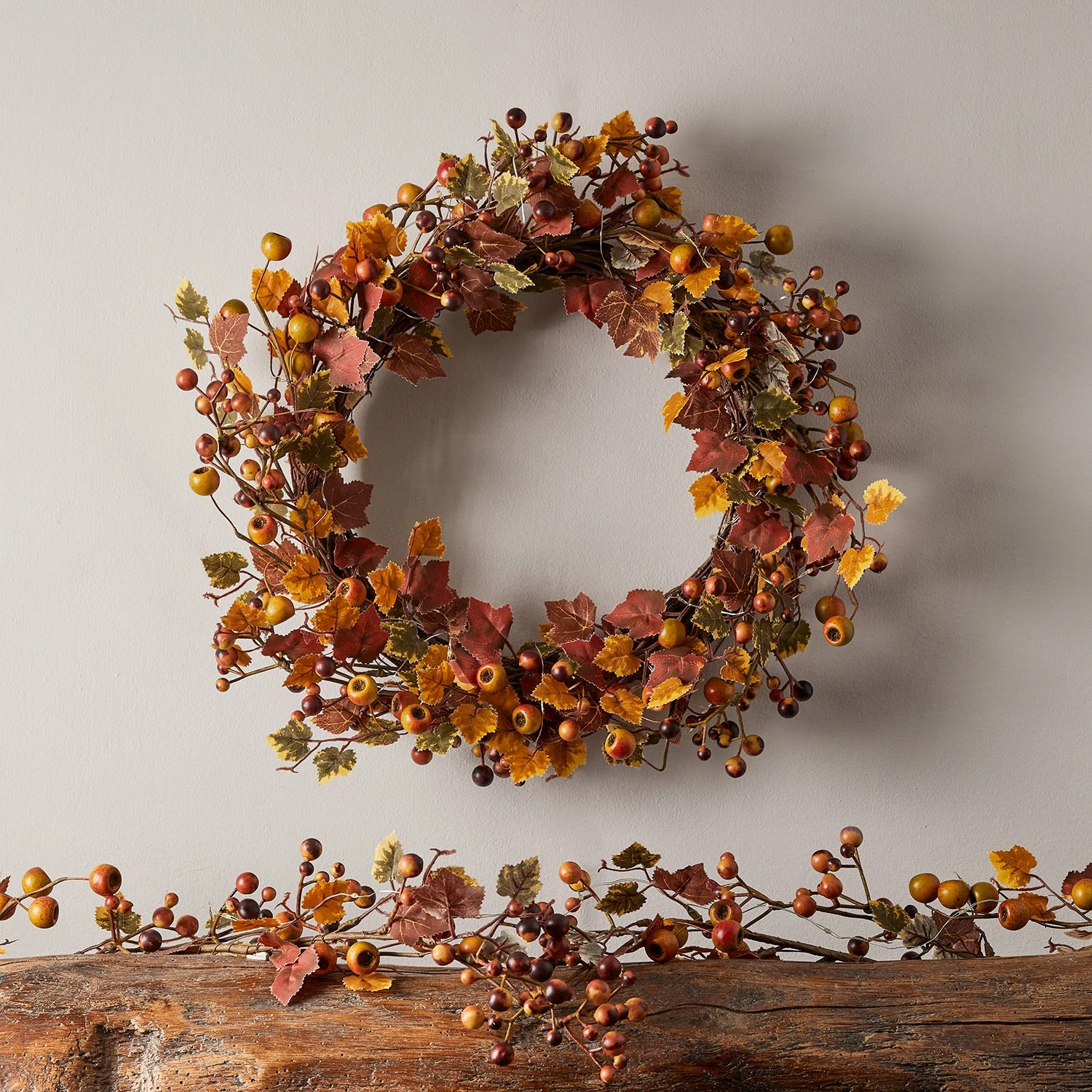 Lot Couronne Et Guirlande Automnales 1 Lot Couronne Et Guirlande Automnales
