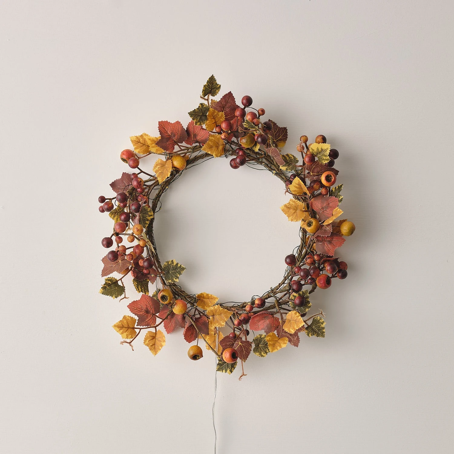 Couronne Automnale à Baies De 40 Cm Et Micro LED 3 Couronne Automnale à Baies De 40 Cm Et Micro LED – Image 3