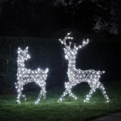 Cerf Et Biche Solaire De Noël Studley En Rotin, à LED Bicolore 12 Cerf Et Biche Solaire De Noël Studley En Rotin, à LED Bicolore -Noel Deco Magasin D XX250056 duo de cerf et biche led studley 5