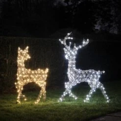 Cerf Et Biche Solaire De Noël Studley En Rotin, à LED Bicolore 15 Cerf Et Biche Solaire De Noël Studley En Rotin, à LED Bicolore -Noel Deco Magasin D XX250056 duo de cerf et biche led studley 7