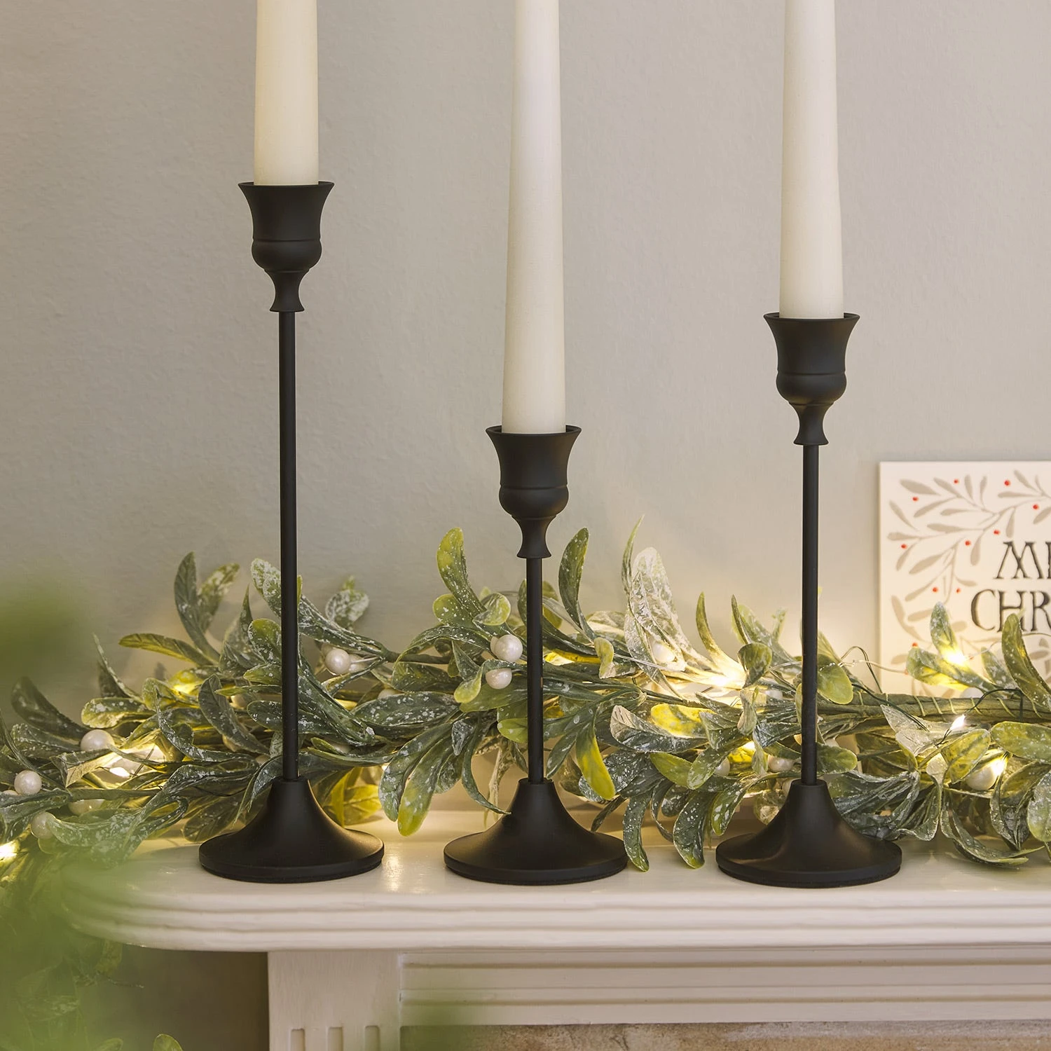 Lot De 3 Bougeoirs Noirs 2 Lot De 3 Bougeoirs Noirs – Image 2