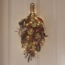 Lot De Couronne & Bouquet Mural Automne-Hiver Pré-éclairés 13 Lot De Couronne & Bouquet Mural Automne-Hiver Pré-éclairés -Noel Deco Magasin DE25005 bouquet mural pre eclaire automne hiver 2