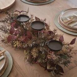 Composition Automnale Avec Trio De Porte-Bougies