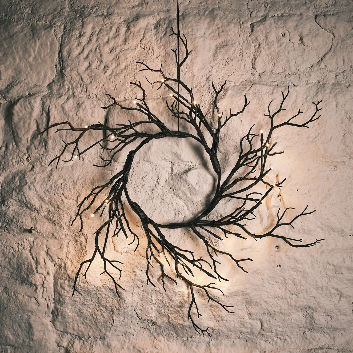 Couronne Et Guirlande De Branches Mortes Pré-éclairées Pour Halloween 5 Couronne Et Guirlande De Branches Mortes Pré-éclairées Pour Halloween – Image 5