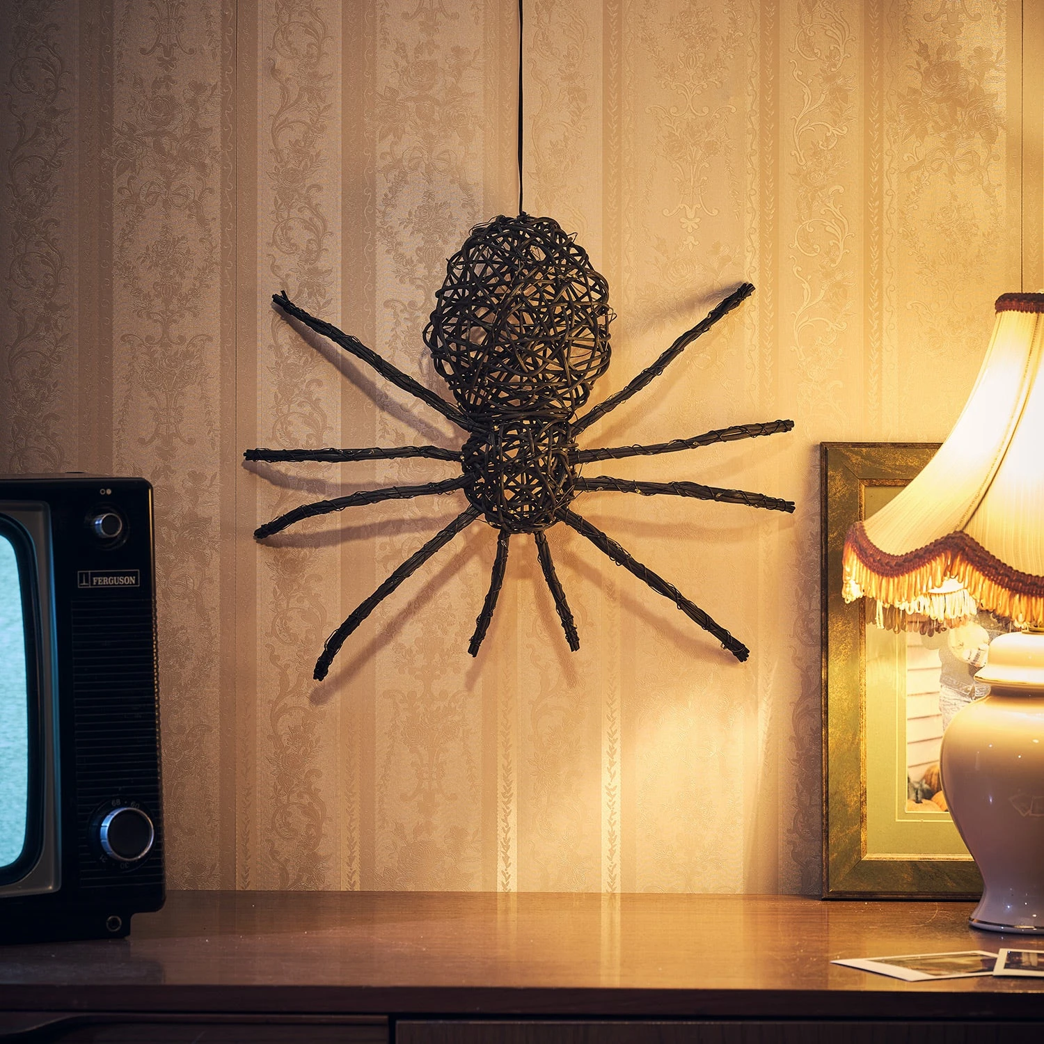 Araignée Lumineuse De 34 Cm, En Rotin 4 Araignée Lumineuse De 34 Cm, En Rotin – Image 4