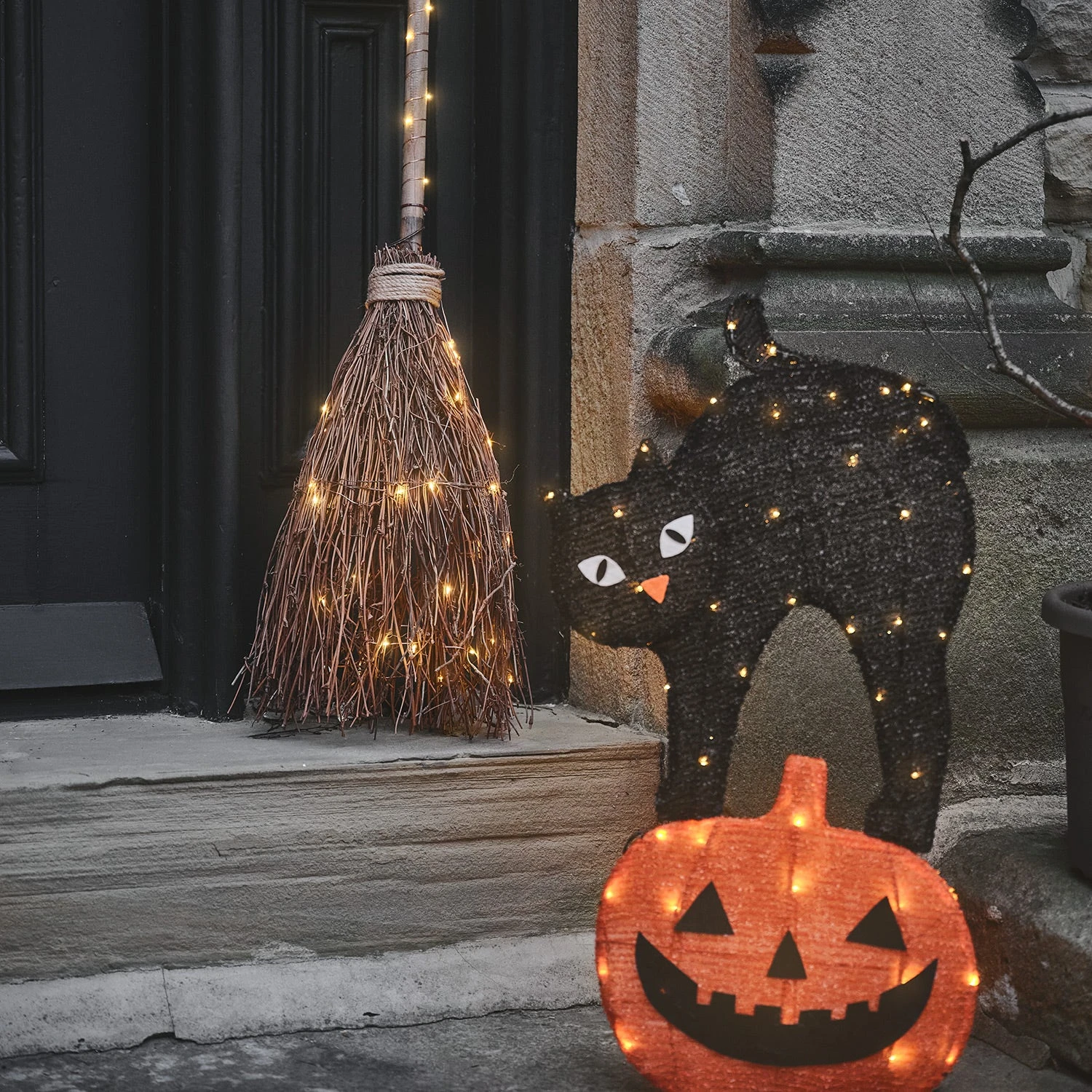 Silhouette Lumineuse Chat Noir Et Citrouille D'Halloween 2 Silhouette Lumineuse Chat Noir Et Citrouille D'Halloween – Image 2