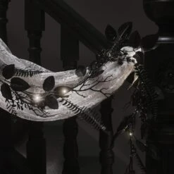 Guirlande Pré-éclairée Feuillage Noir D’Halloween 14 Guirlande Pré-éclairée Feuillage Noir D’Halloween -Noel Deco Magasin HA25012 guirlande pre eclairee feuillage noir d halloween 8