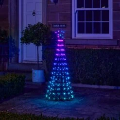 Sapin De Noël Cône Lumineux D’Extérieur De 1,5 M à Fonction Changement De Couleur 32 Sapin De Noël Cône Lumineux D’Extérieur De 1,5 M à Fonction Changement De Couleur -Noel Deco Magasin L4F24020EU sapin de noel cone lumineux d exterieur de 1 5 m a 205 led multicolores 11