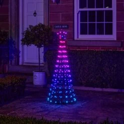 Sapin De Noël Cône Lumineux D’Extérieur De 1,5 M à Fonction Changement De Couleur 33 Sapin De Noël Cône Lumineux D’Extérieur De 1,5 M à Fonction Changement De Couleur -Noel Deco Magasin L4F24020EU sapin de noel cone lumineux d exterieur de 1 5 m a 205 led multicolores 12