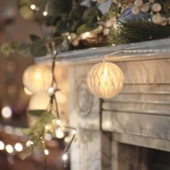 Guirlande Lumineuse à 10 Boules En Papier 10 Guirlande Lumineuse à 10 Boules En Papier -Noel Deco Magasin L4F25007 guirlande lumineuse a 10 boules en papier