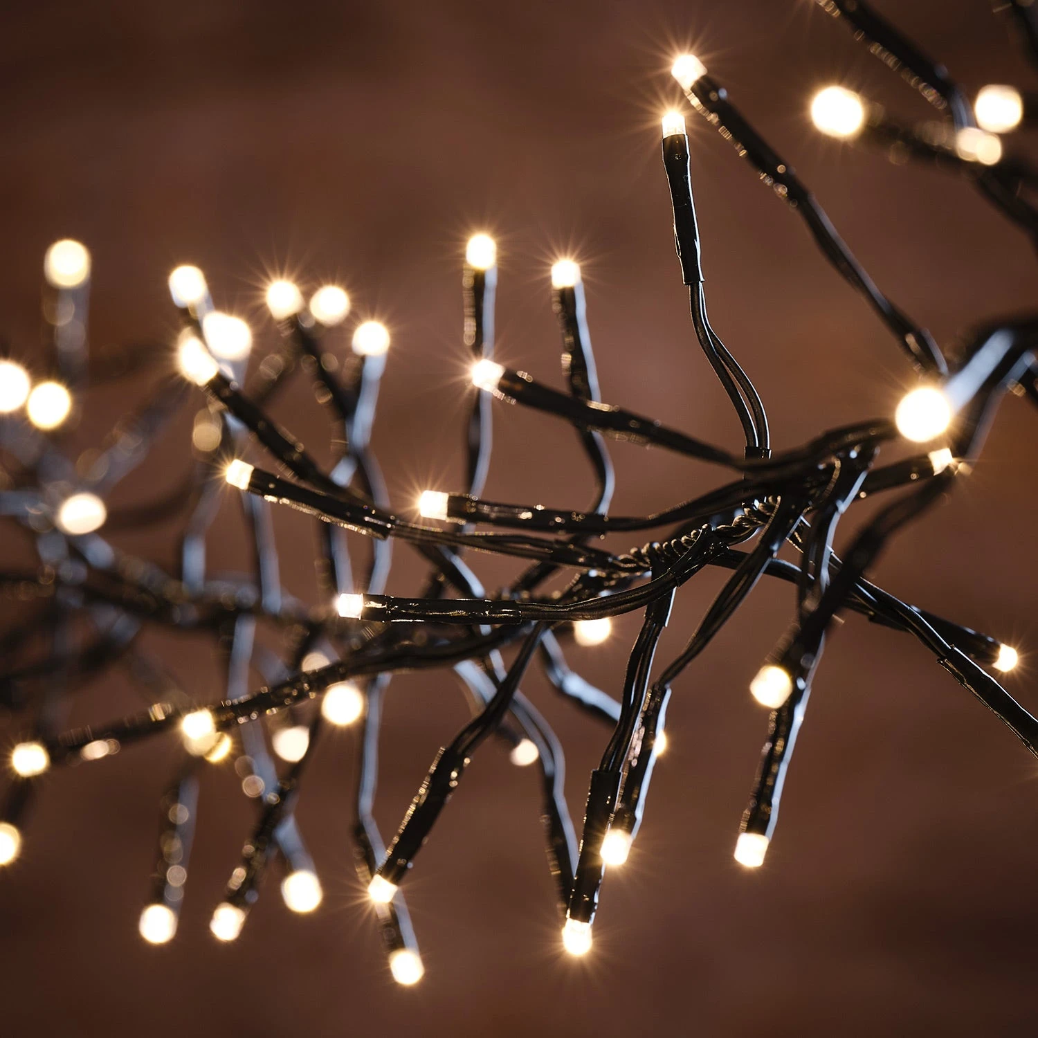 Guirlande Lumineuse En Grappe 7 M, LED Blanc Chaud Sur Câble Noir 2 Guirlande Lumineuse En Grappe 7 M, LED Blanc Chaud Sur Câble Noir – Image 2