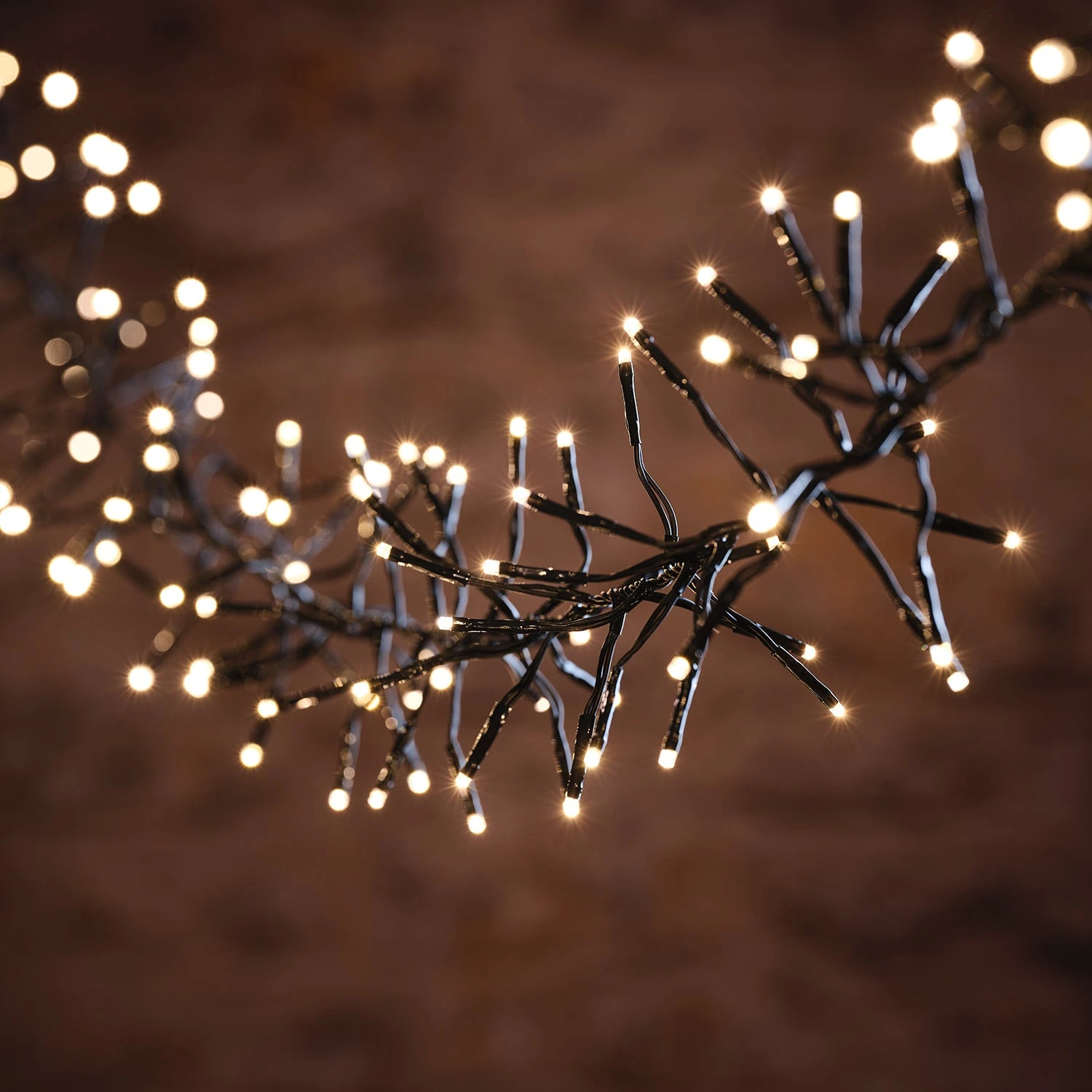 Guirlande Lumineuse En Grappe 7 M, LED Blanc Chaud Sur Câble Noir 1 Guirlande Lumineuse En Grappe 7 M, LED Blanc Chaud Sur Câble Noir