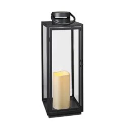 Grande Malvern Lanterne De Jardin 14 Grande Malvern Lanterne De Jardin -Noel Deco Magasin LA17001 Malvern Black Outdoor Battery LED Candle Lantern Studio P5