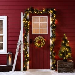 Grande Lanterne Avec Sommet En Forme De Dôme 13 Grande Lanterne Avec Sommet En Forme De Dôme -Noel Deco Magasin LA18007 Large Domed Iron Garden Lantern Christmas Wreath P2