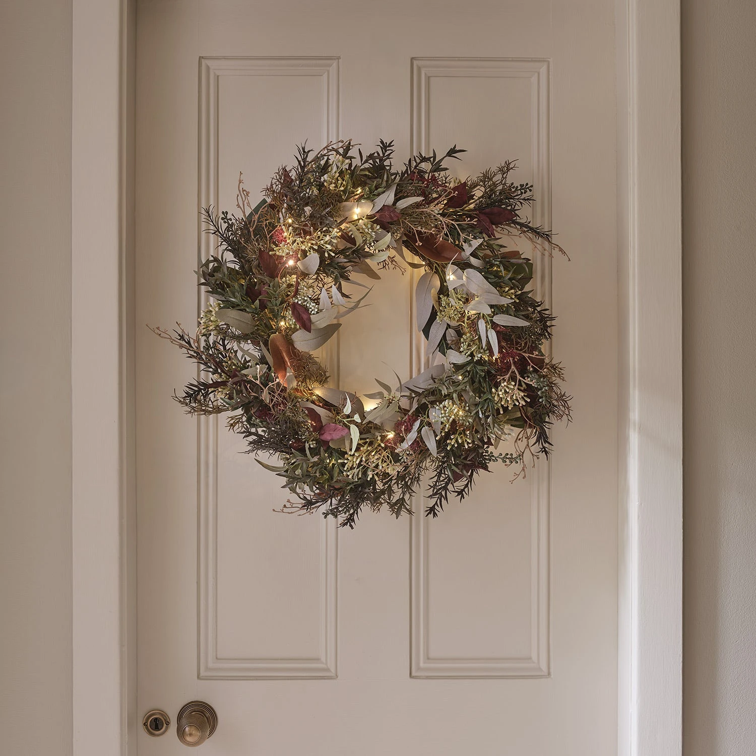 Couronne Automne Hiver Pré-éclairée De 60 Cm 4 Couronne Automne Hiver Pré-éclairée De 60 Cm – Image 4