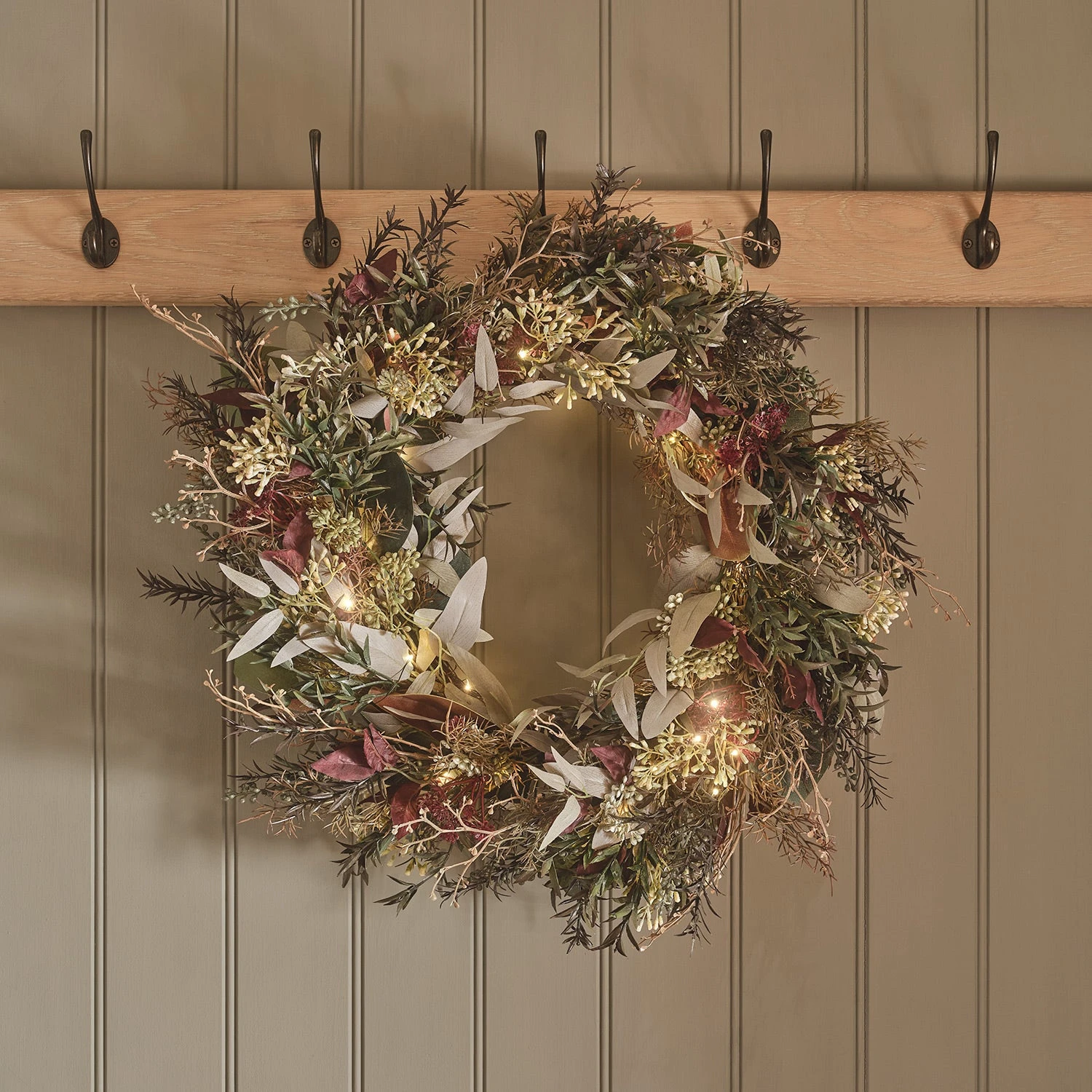 Couronne Automne Hiver Pré-éclairée De 60 Cm 2 Couronne Automne Hiver Pré-éclairée De 60 Cm – Image 2