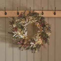 Lot De Couronne & Bouquet Mural Automne-Hiver Pré-éclairés 17 Lot De Couronne & Bouquet Mural Automne-Hiver Pré-éclairés -Noel Deco Magasin LL WR23001 couronne automne hiver pre eclairee de 60 cm 4