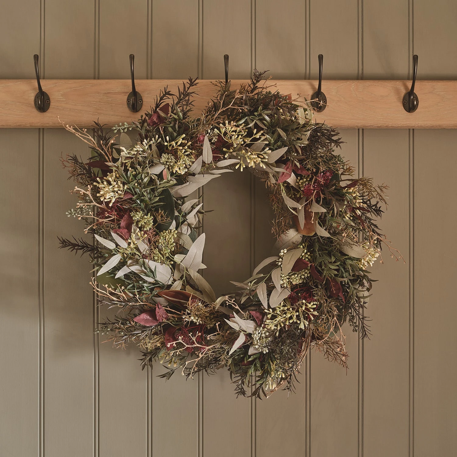 Couronne Automne Hiver Pré-éclairée De 60 Cm 3 Couronne Automne Hiver Pré-éclairée De 60 Cm – Image 3