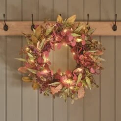 Lot De Couronne & Guirlande Automne-Hiver Pré-éclairées 17 Lot De Couronne & Guirlande Automne-Hiver Pré-éclairées -Noel Deco Magasin LL WR25007 couronne automne hiver pre eclairee de 40 cm 1 1