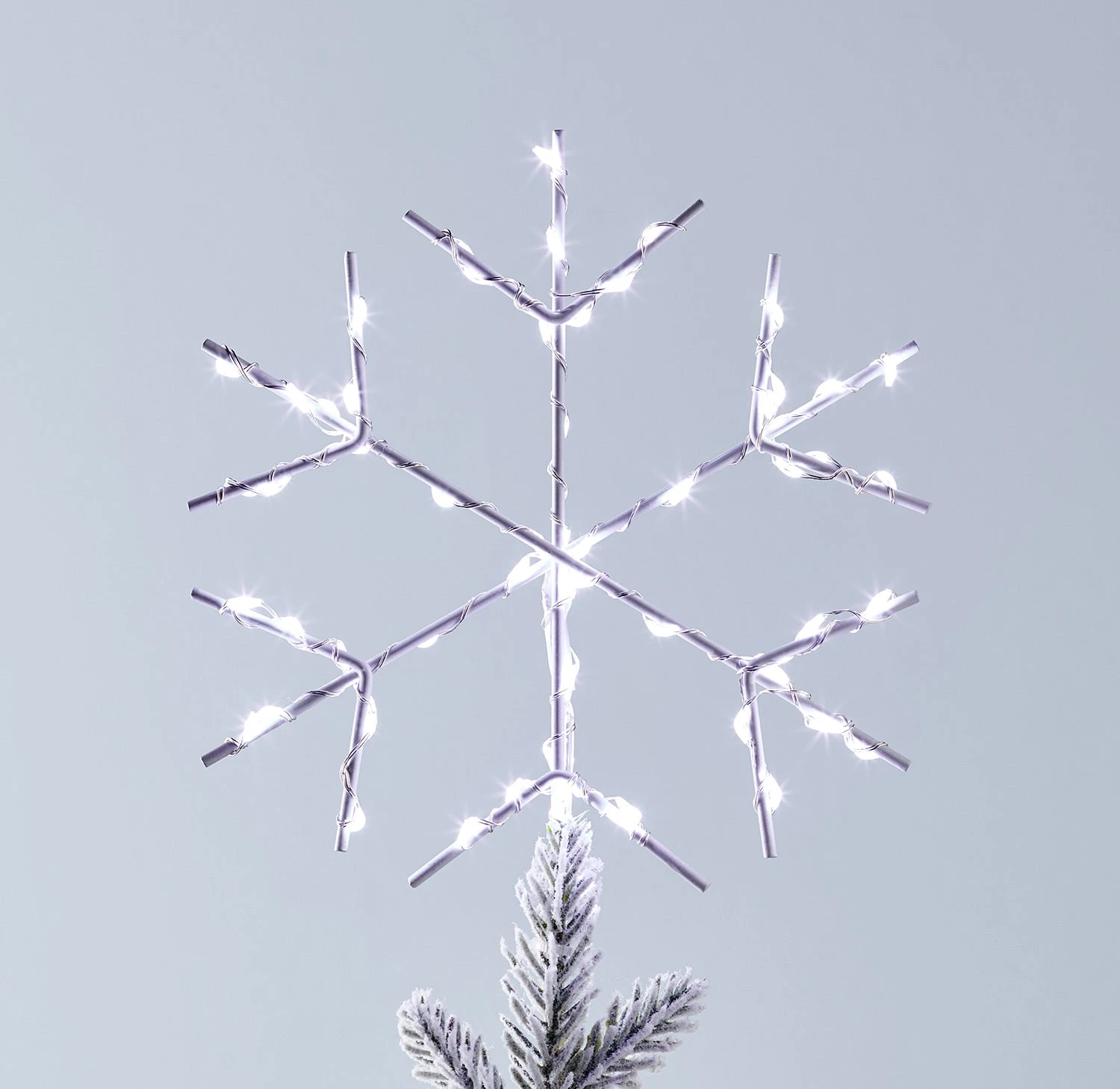 Cimier Arbre De Noël Flocon De Neige à Micro LED 1 Cimier Arbre De Noël Flocon De Neige à Micro LED