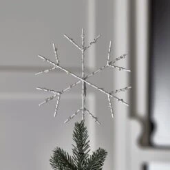 Cimier Arbre De Noël Flocon De Neige à Micro LED 5 Cimier Arbre De Noël Flocon De Neige à Micro LED -Noel Deco Magasin LL20056 cimier de sapin en forme de flocon de neige 1