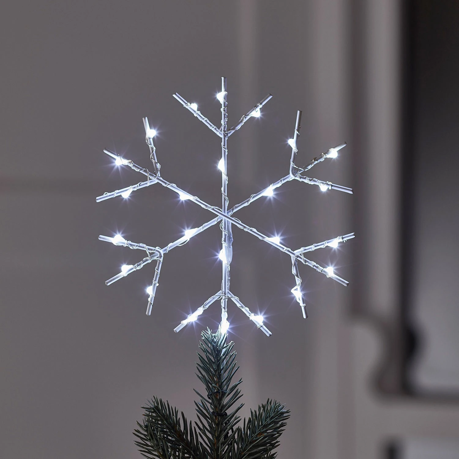 Cimier Arbre De Noël Flocon De Neige à Micro LED 2 Cimier Arbre De Noël Flocon De Neige à Micro LED – Image 2