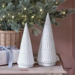 Lot De 2 Sapins Lumineux En Céramique à LED Blanc Chaud -Noel Deco Magasin LL24041 lot de 2 sapins lumineux en ceramique a led blanc chaud OFF