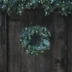 Couronne De Noël Pré-éclairée De 50 Cm à LED Bicolores 25 Couronne De Noël Pré-éclairée De 50 Cm à LED Bicolores -Noel Deco Magasin LL24044 couronne de noel pre eclairee de 50 cm a led bicolores 4