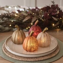 Lot De 8 Citrouilles Lumineuses En Verre à La Patine Blanche 11 Lot De 8 Citrouilles Lumineuses En Verre à La Patine Blanche -Noel Deco Magasin LL25007 lot de 4 citrouilles lumineuses en verre a la patine blanche 3