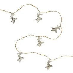 Guirlande Lumineuse Micro-LED Têtes De Cerf Argentées 7 Guirlande Lumineuse Micro-LED Têtes De Cerf Argentées -Noel Deco Magasin LL25012