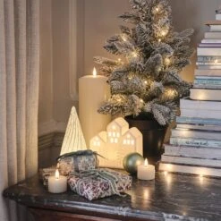 Maison Lumineuse En Céramique 6 Maison Lumineuse En Céramique -Noel Deco Magasin LL25014 maison lumineuse en ceramique sur une commode