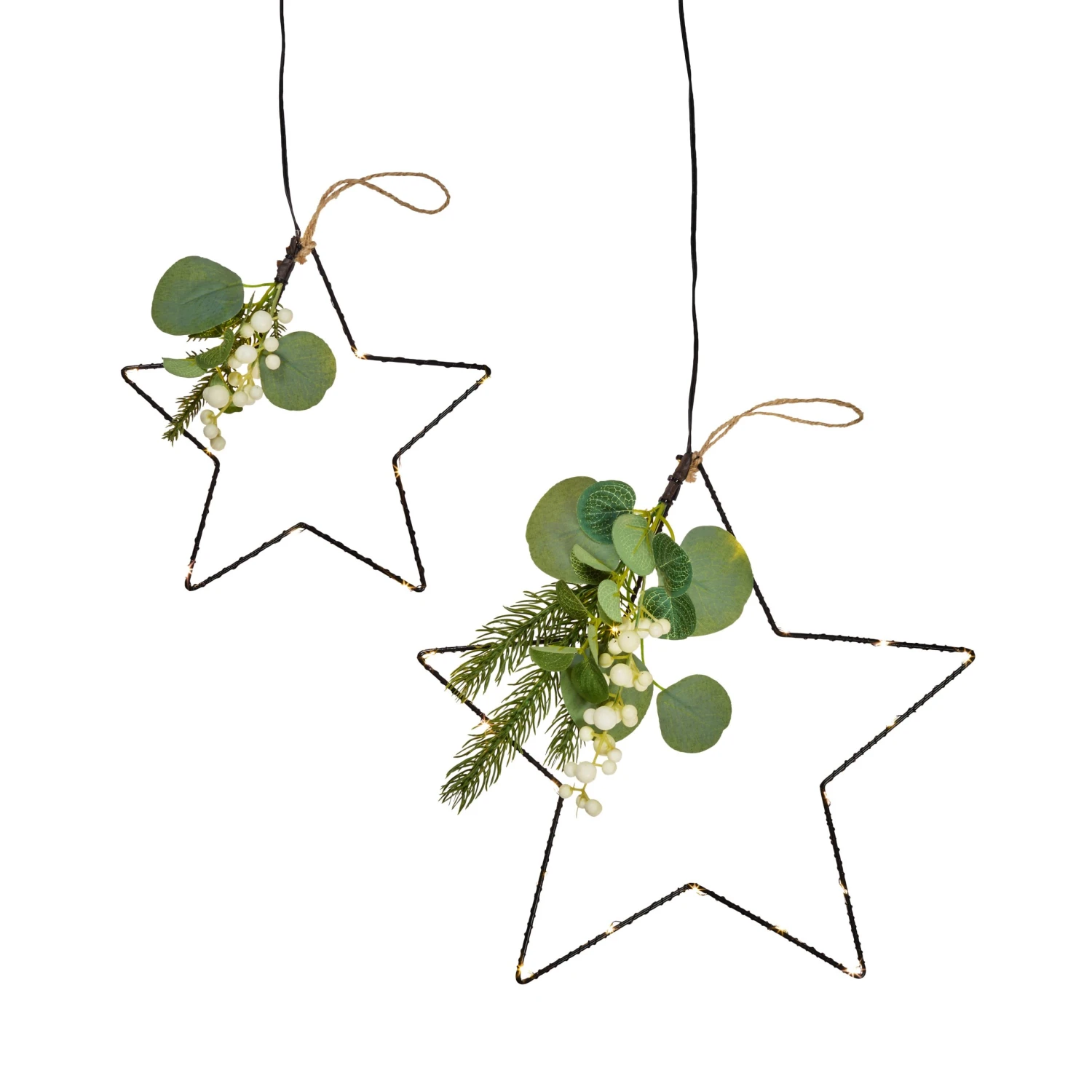Set De 2 Étoiles Micro-LED Avec Feuillage D’Hiver 6 Set De 2 Étoiles Micro-LED Avec Feuillage D’Hiver – Image 6