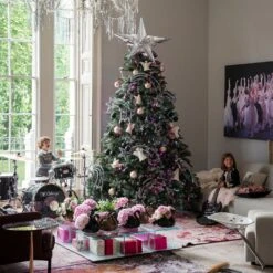 Guirlande Lumineuse Core Connect 10m 100 LED Rose Câble Transparent Raccordable 8 Guirlande Lumineuse Core Connect 10m 100 LED Rose Câble Transparent Raccordable -Noel Deco Magasin ML100PC Pink LED Connectable Christmas Fairy Lights On Tree P4