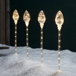 Lot De 4 Balises Extérieures De Noël à LED