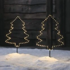 2 Balises Lumineuses De Jardin Sapin De Noël