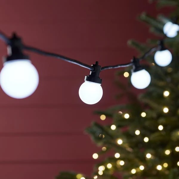 Guirlande Guinguette Pro Connect 10m 20 LED Blanche Câble Noir Raccordable 1 Guirlande Guinguette Pro Connect 10m 20 LED Blanche Câble Noir Raccordable