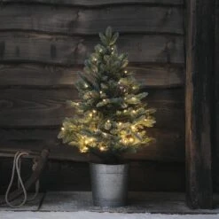Sapin De Noël Pré-éclairé De 90 Cm En Pot, Pour L'Extérieur