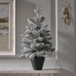 Lot De 2 Sapins Artificiels Enneigés Pré-éclairés De 45 Cm Et 60 Cm 9 Lot De 2 Sapins Artificiels Enneigés Pré-éclairés De 45 Cm Et 60 Cm -Noel Deco Magasin TR25002 sapin artificiel lumineux enneige de 60 cm decoration de noel 2